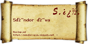 Sándor Éva névjegykártya