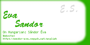 eva sandor business card
