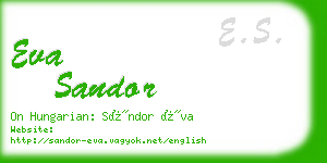 eva sandor business card